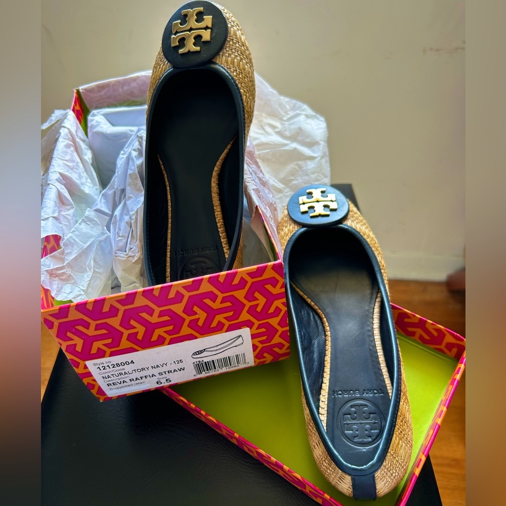 Tory Burch Straw Flats